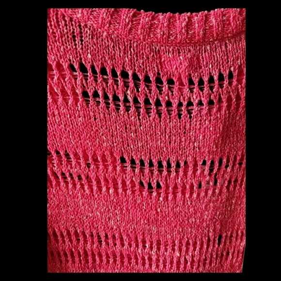 -Elle loose knit sweater size L coral color - Picture 4 of 7